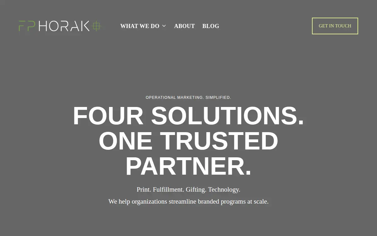 Homepage of The F. P. Horak Company