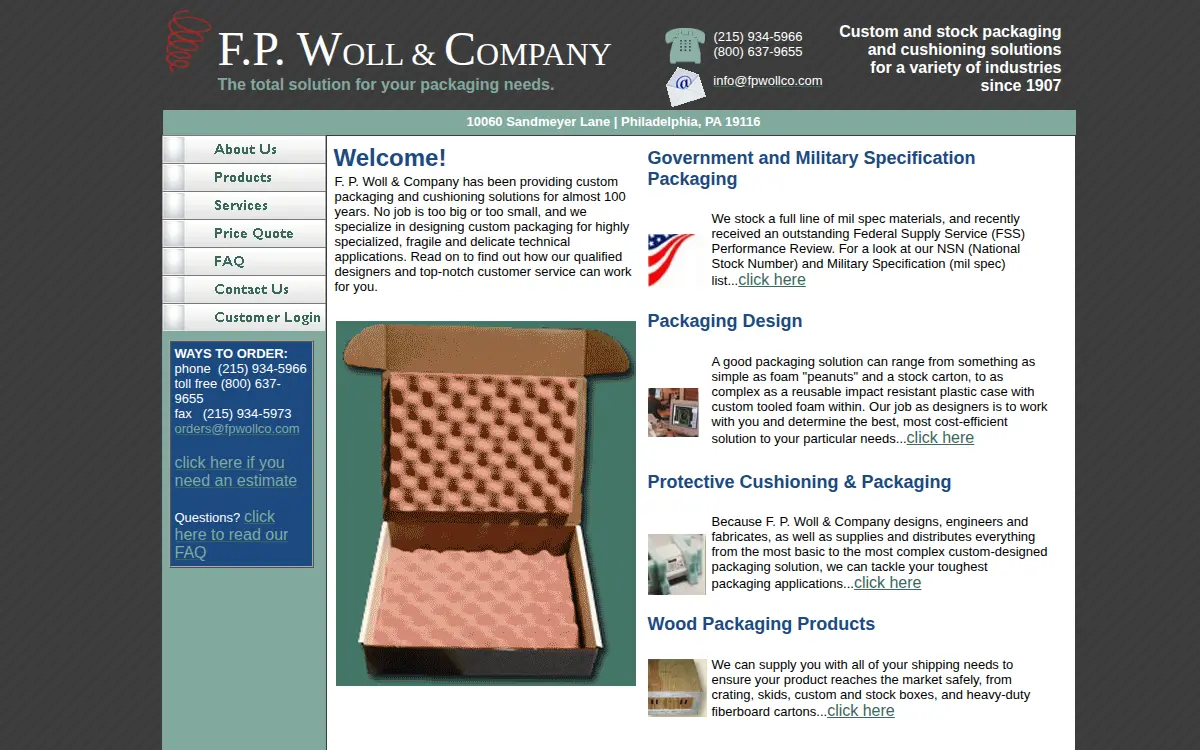 Homepage of Fp Woll & CO