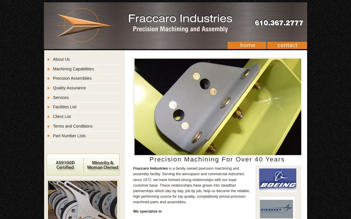 Homepage of Fraccaro Industries INC