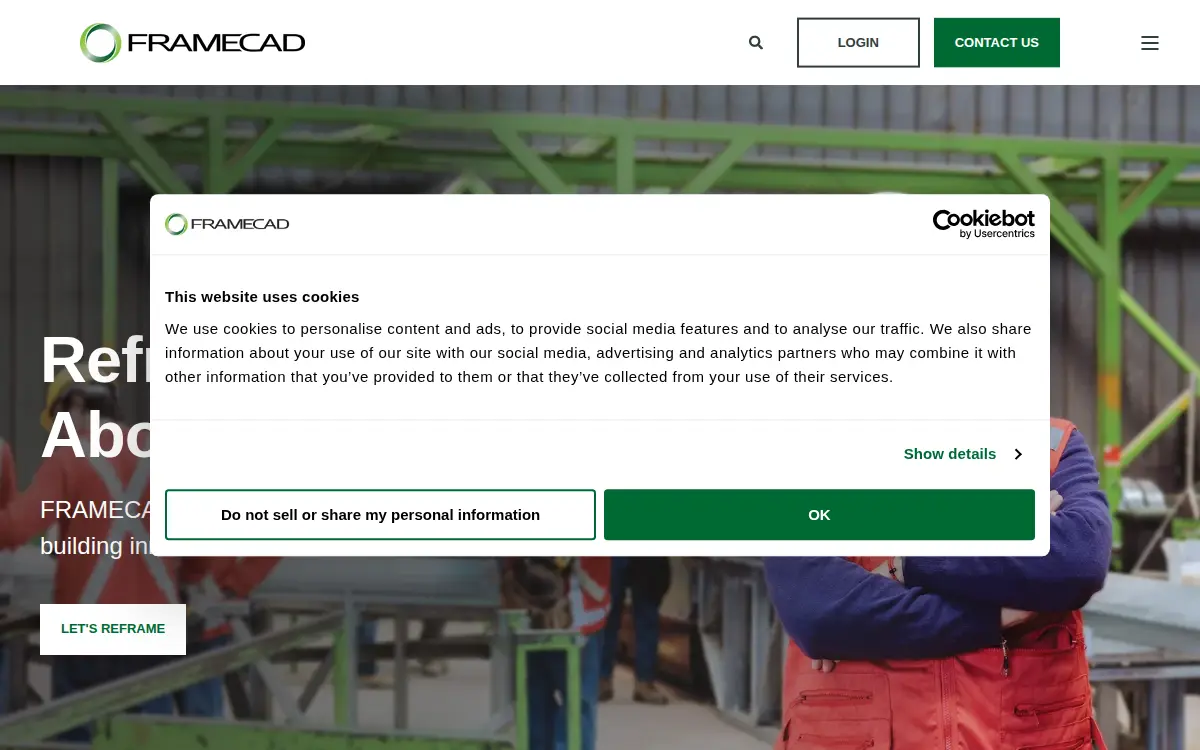 Homepage of Framecad America INC.