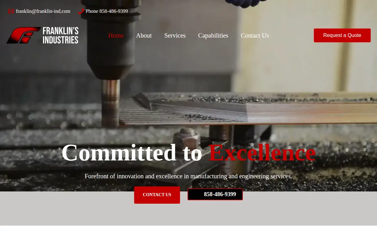 Homepage of Franklin's Industries of San Diego, INC.