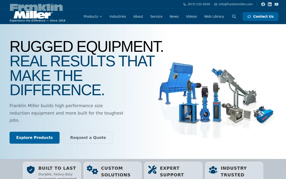 Homepage of Franklin Miller INC