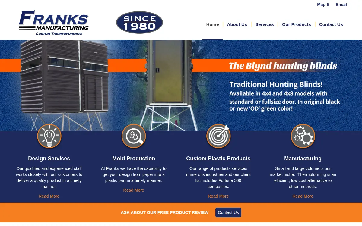 Homepage of Franks Manufacturing CO