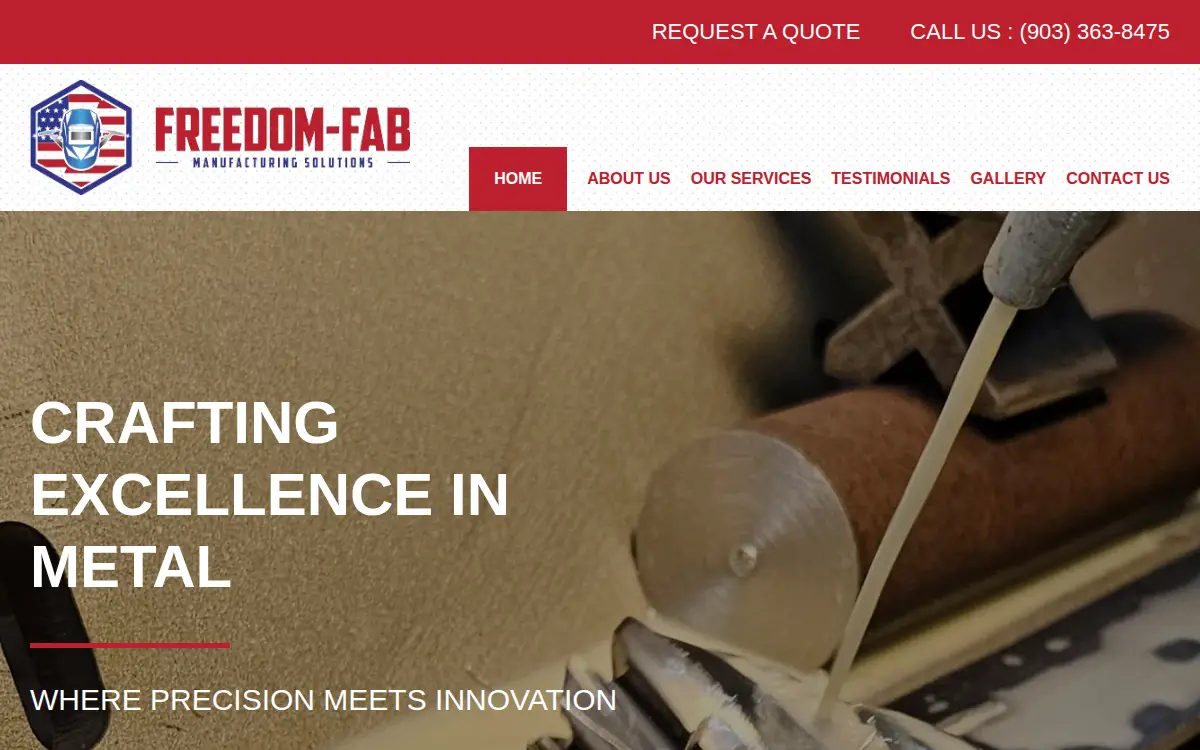 Homepage of Freedom Manufacturing, LLC
