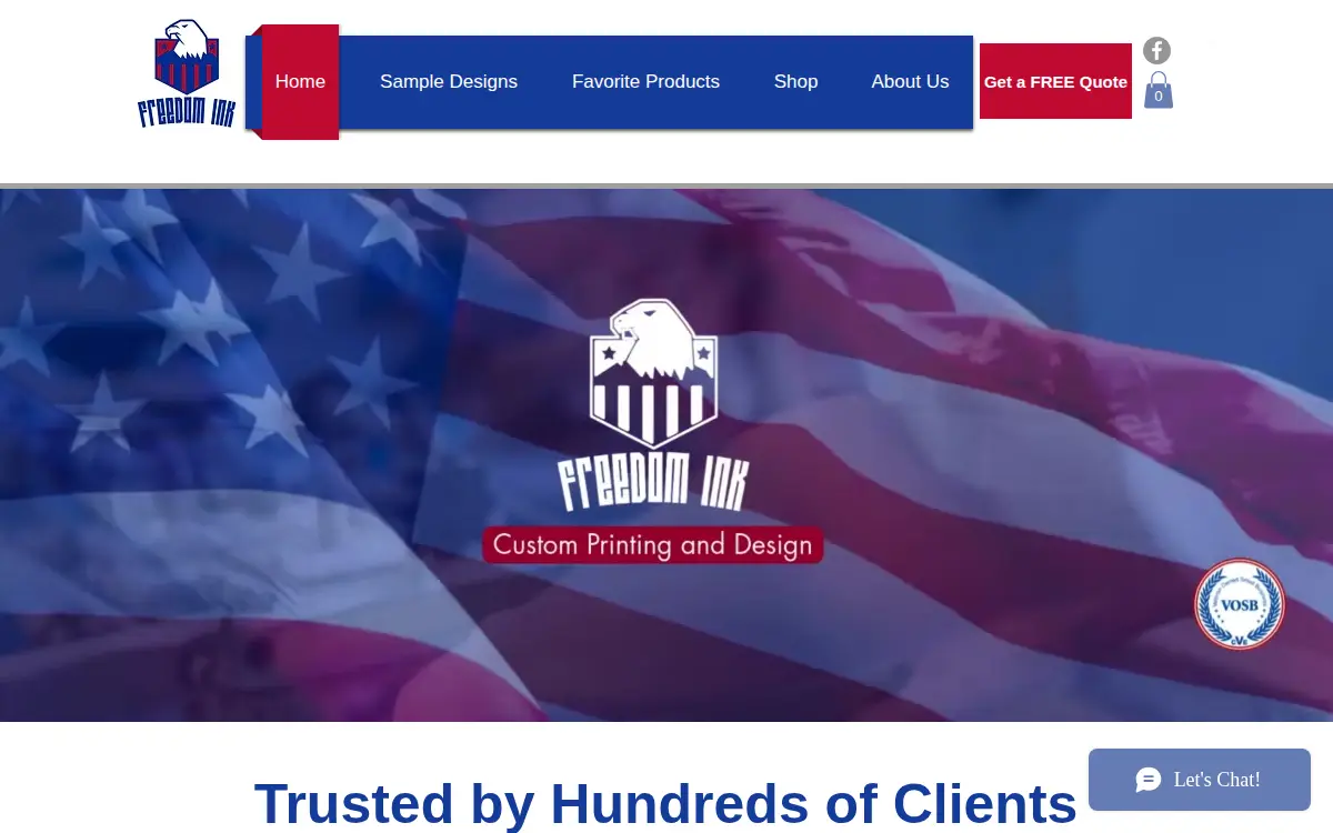 Homepage of Freedom Ink Screen Printing, LLC