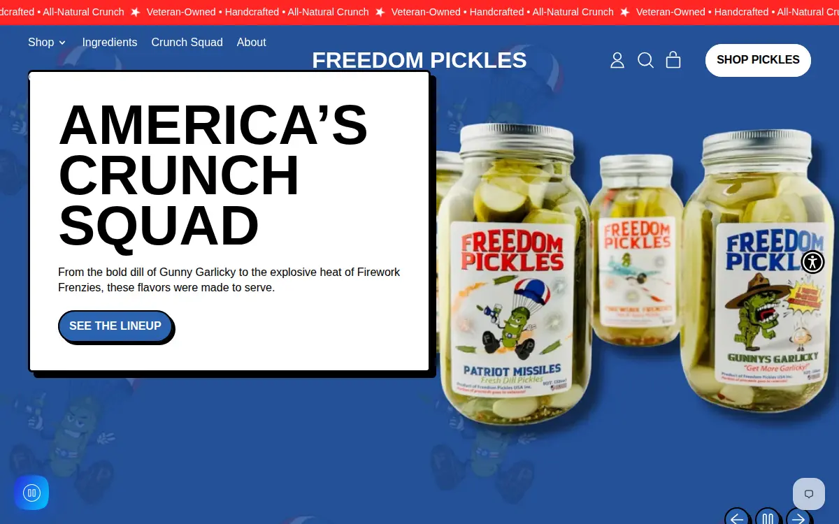 Homepage of Freedom Pickles USA INC