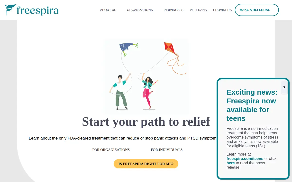 Homepage of Freespira, INC.