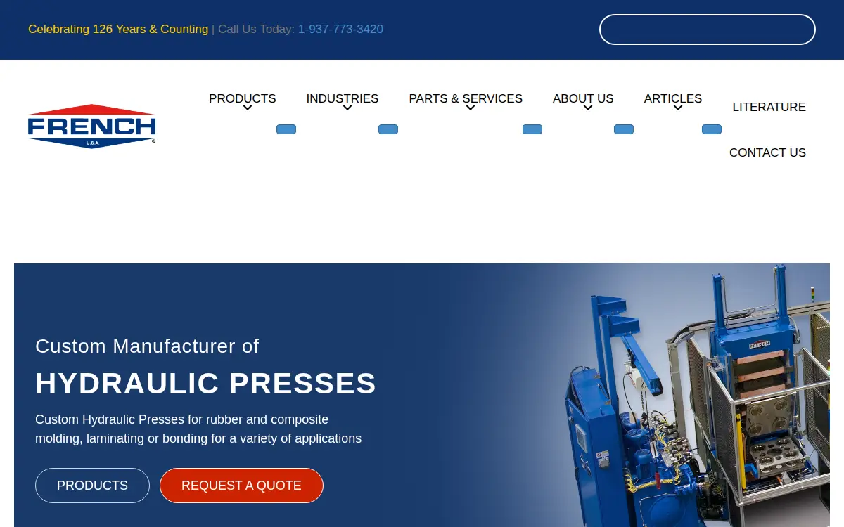 Homepage of The French Oil Mill Machinery Company