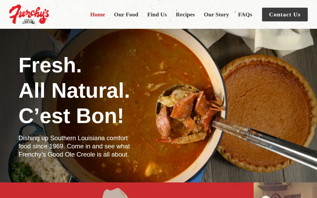 Homepage of Frenchy's Sausage Co., INC.