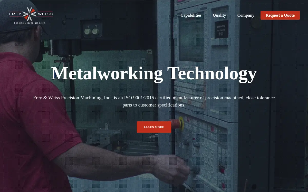 Homepage of Frey & Weiss Precision Machining INC
