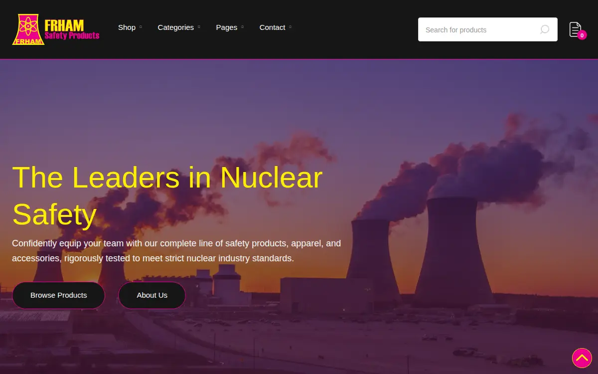 Homepage of Frham Safety Products INC