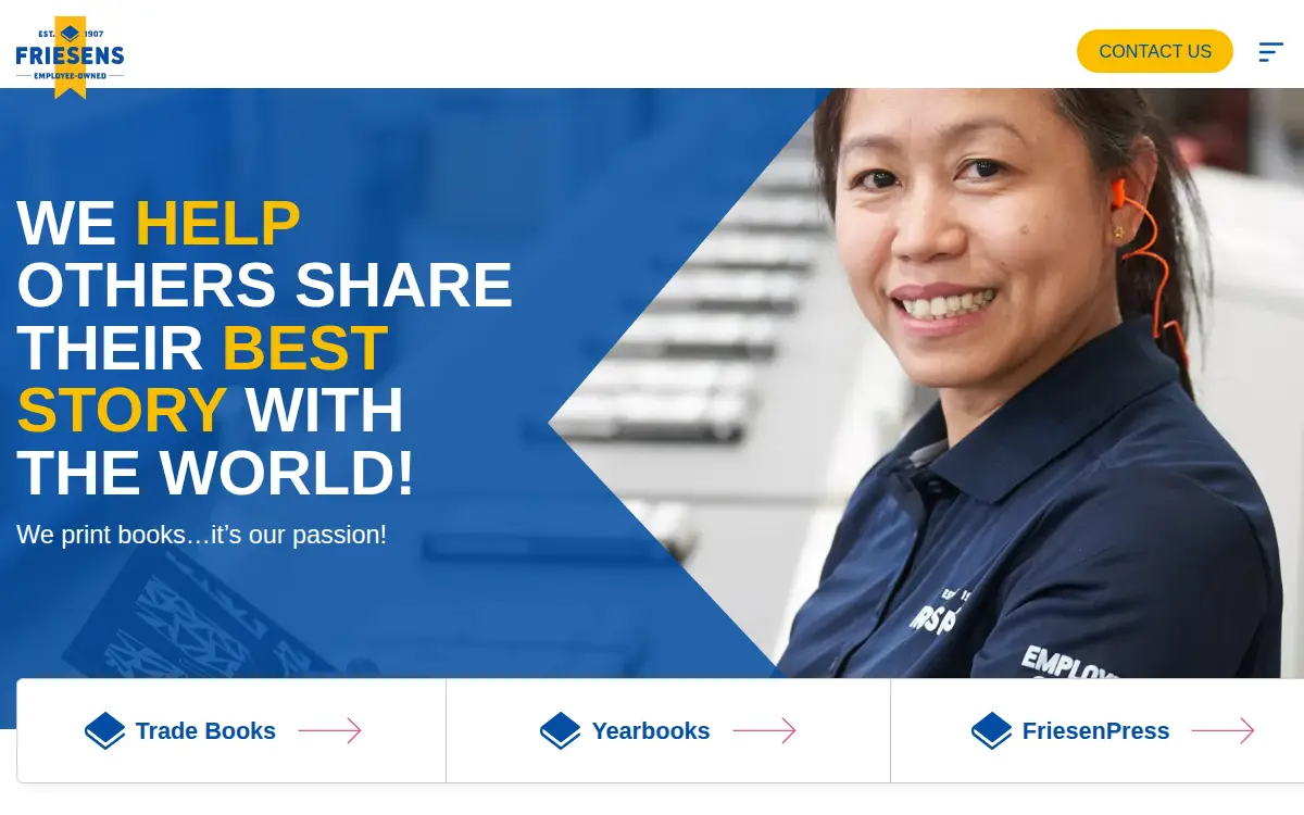 Homepage of Friesens America INC