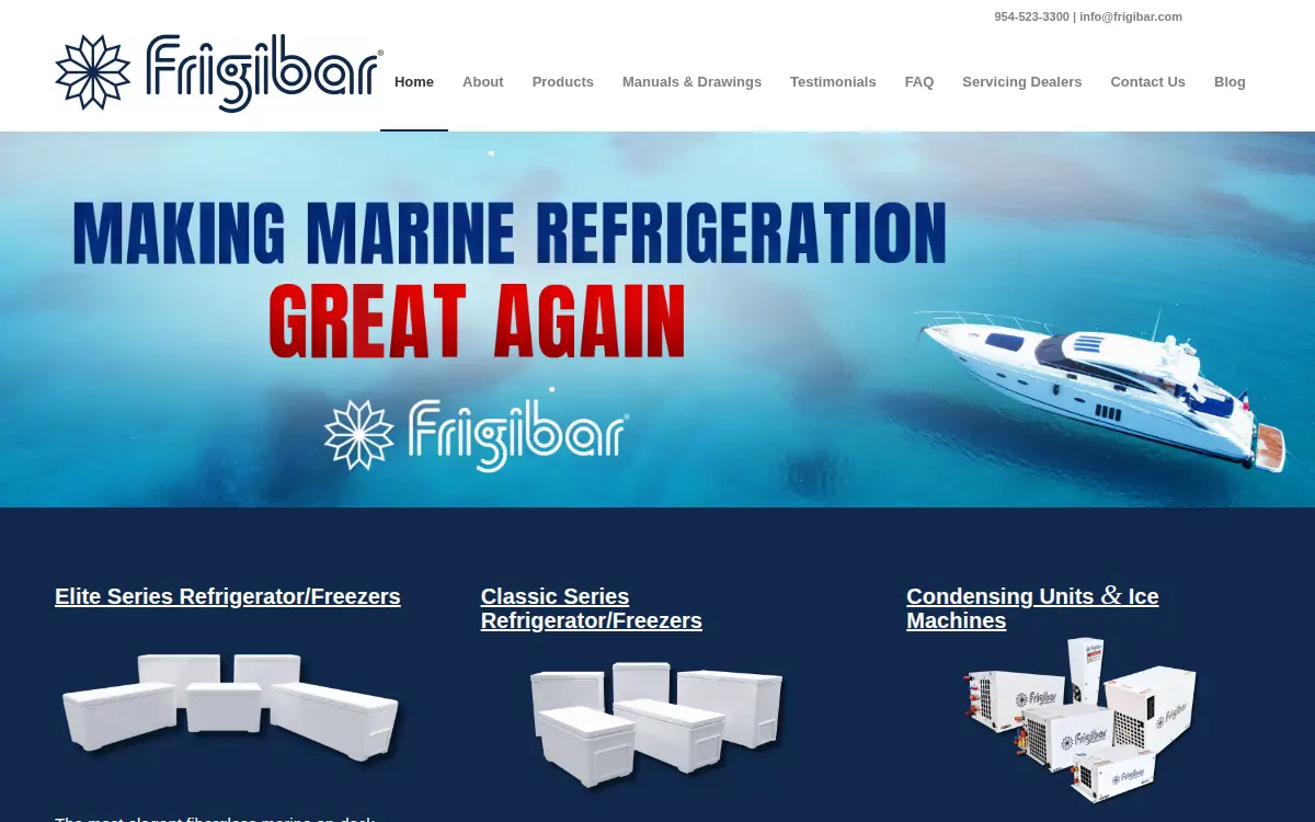 Homepage of Frigibar, LLC