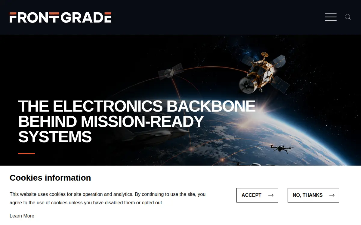 Homepage of Frontgrade Technologies INC.