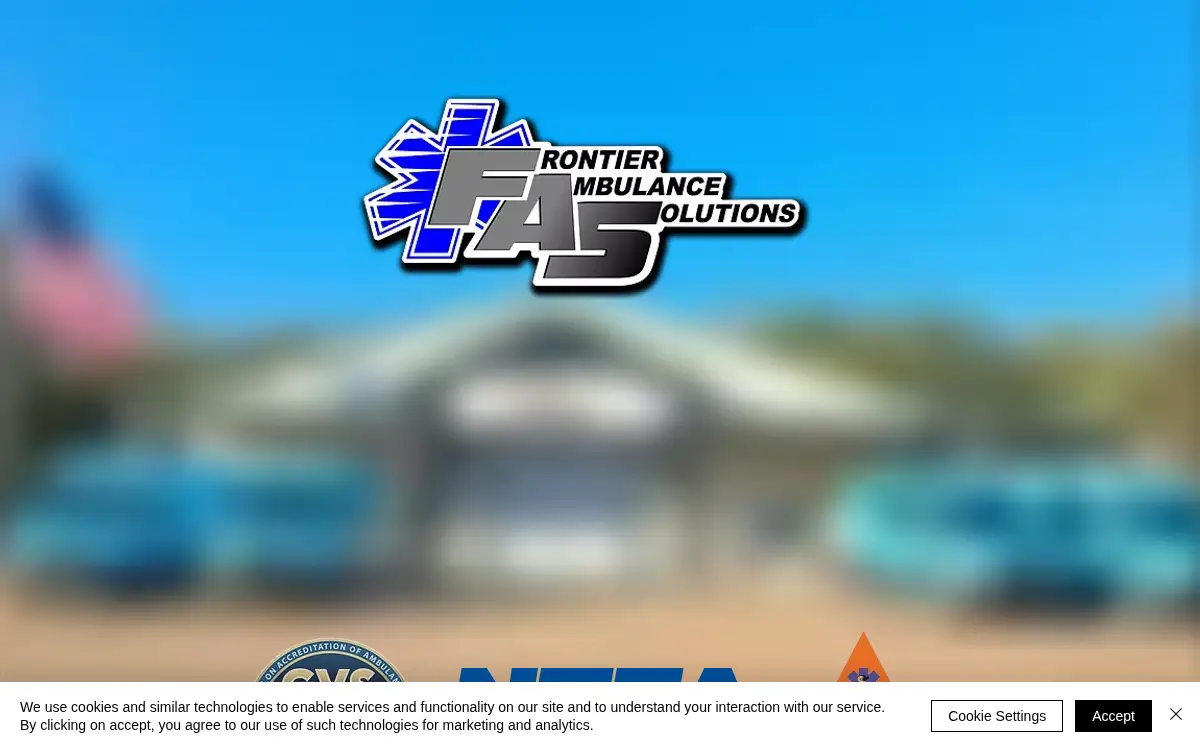Homepage of Frontier Ambulance Solutions