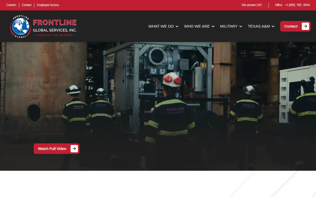 Homepage of Frontline Global Services INC