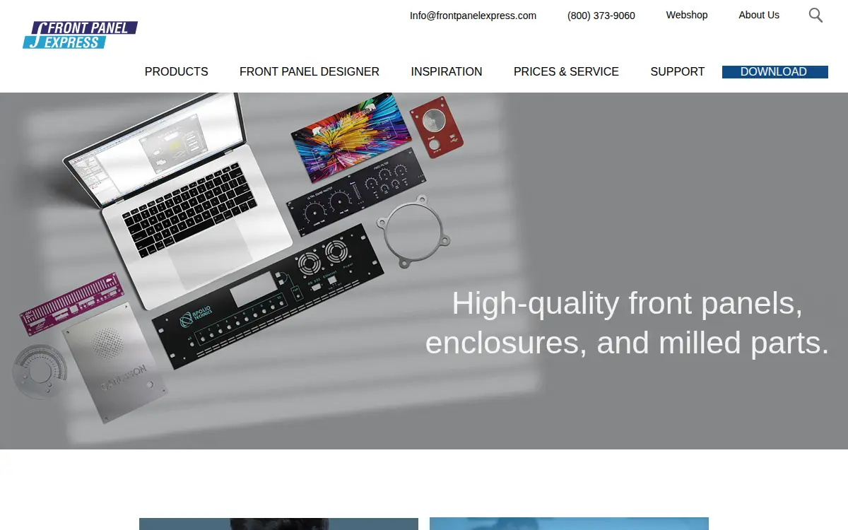 Homepage of Front Panel Express LLC