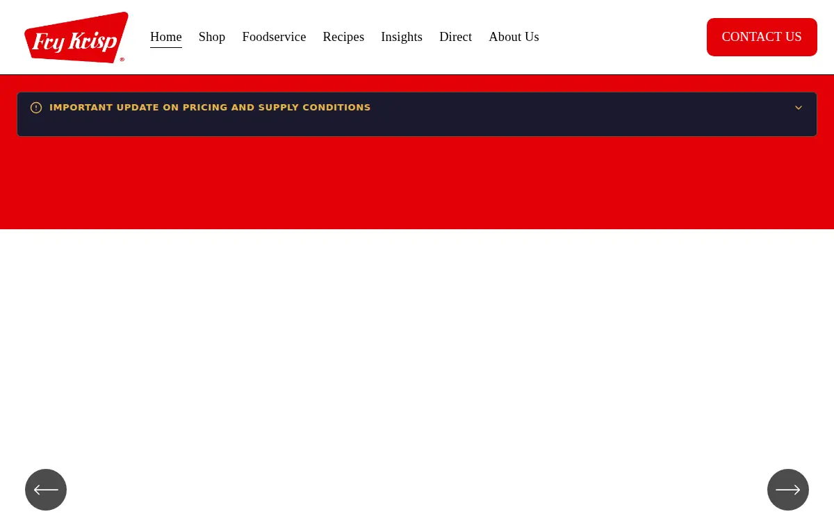 Homepage of Fry Krisp Food Products INC