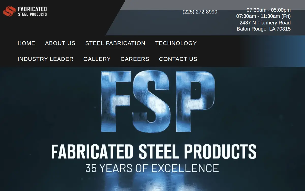 Homepage of Fabricated Steel Products, INC