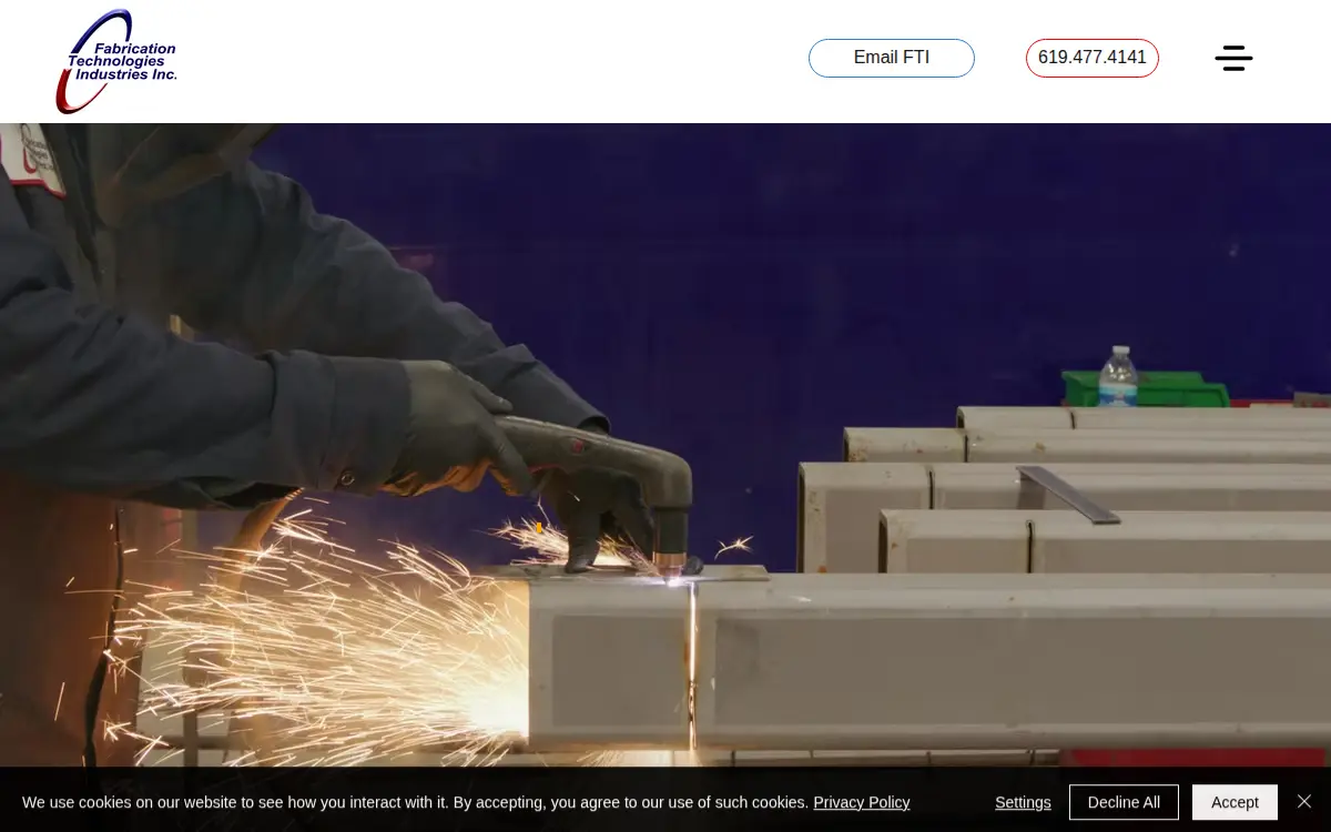 Homepage of Fabrication Technologies Industries, INC.