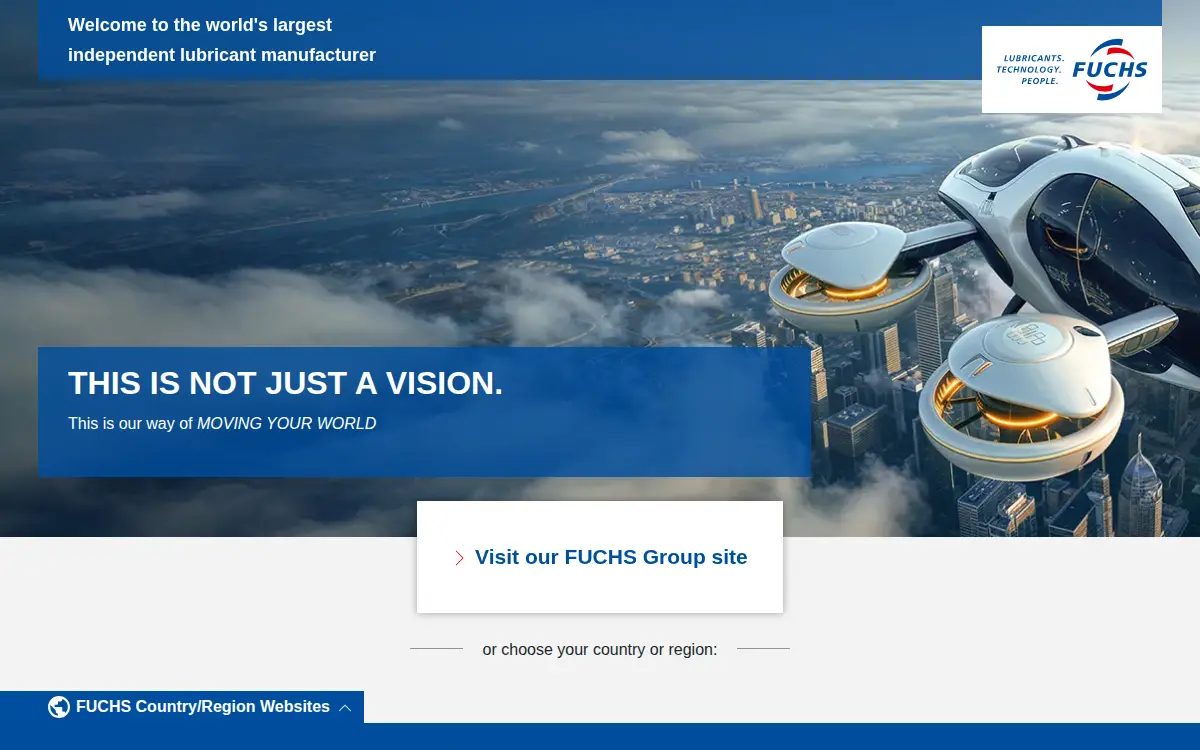 Homepage of Fuchs Lubricants CO.