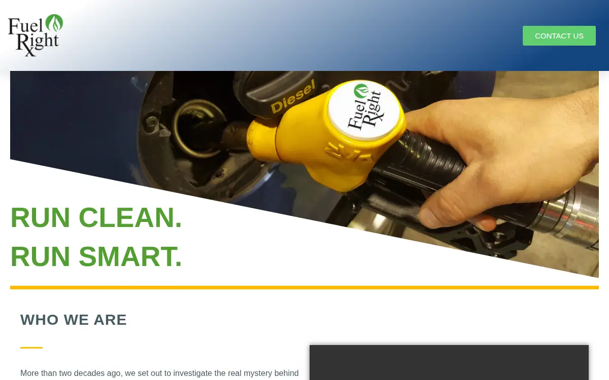 Homepage of Fuel Right Global LLC