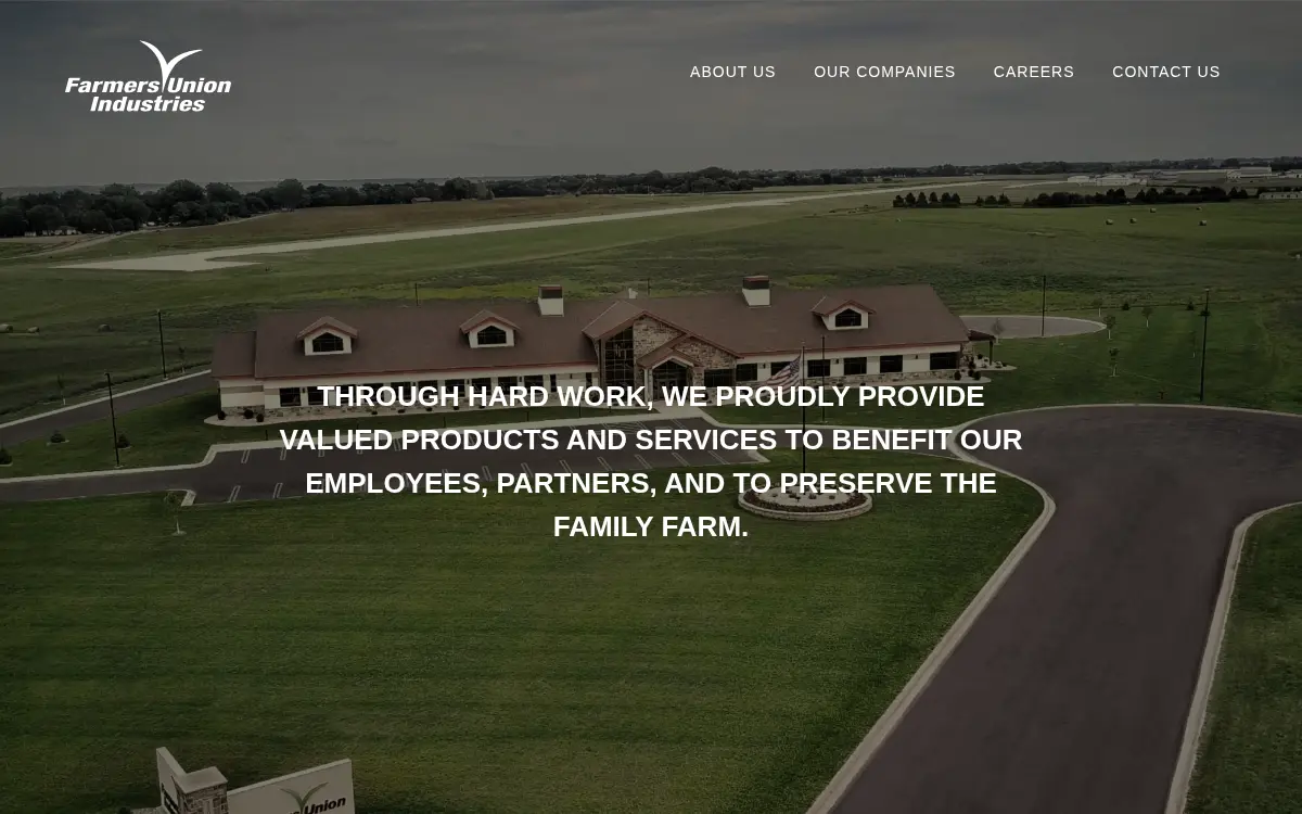 Homepage of Farmers Union Industries, LLC