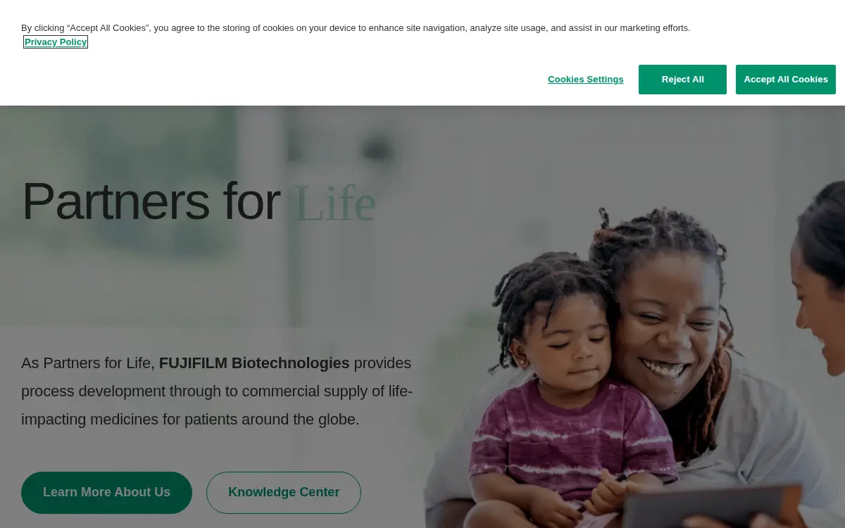 Homepage of Fujifilm Diosynth Biotechnologies Texas, LLC
