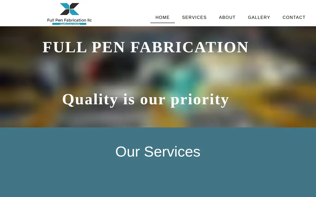 Homepage of Full Pen Fabrication LLC