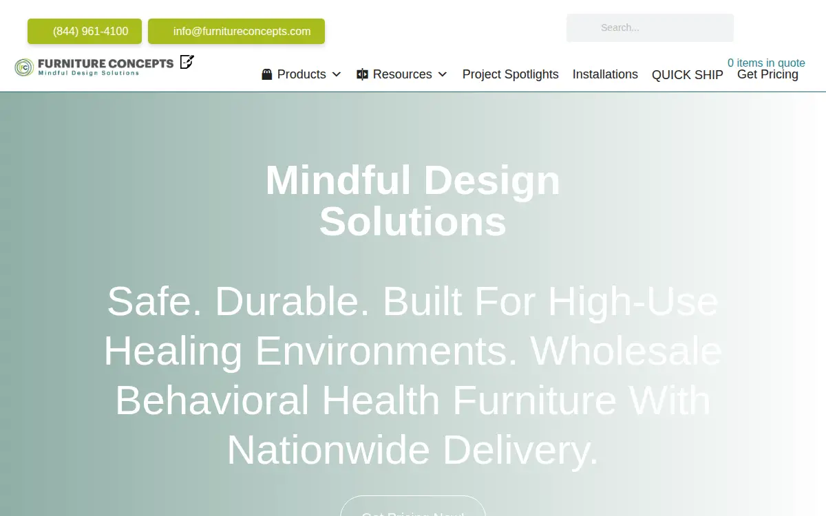 Homepage of Furniture Concepts, INC.