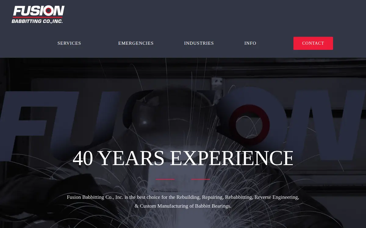 Homepage of Fusion Babbitting Co, INC
