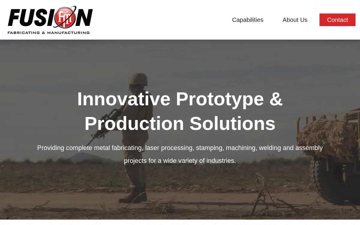 Homepage of Fusion Fabricating & Manufacturing LLC