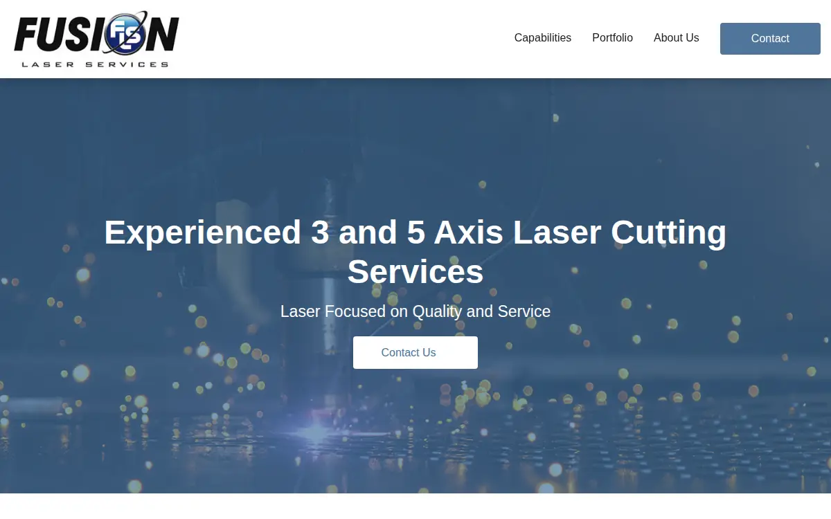 Homepage of Fusion Laser Services LLC