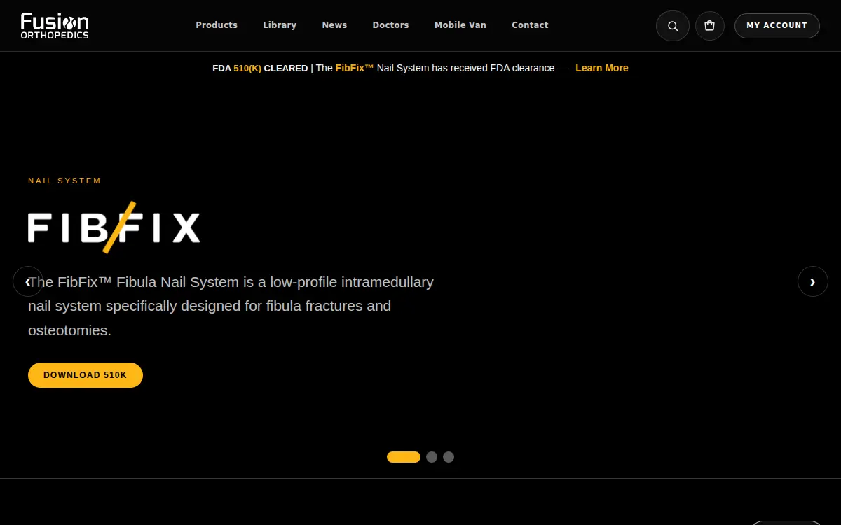 Homepage of Fusion Orthopedics USA LLC