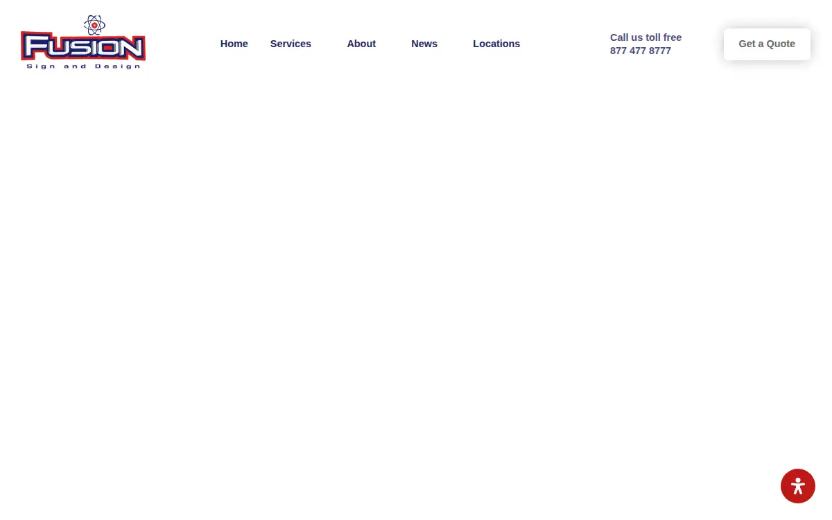 Homepage of Fusion Sign & Design, INC.