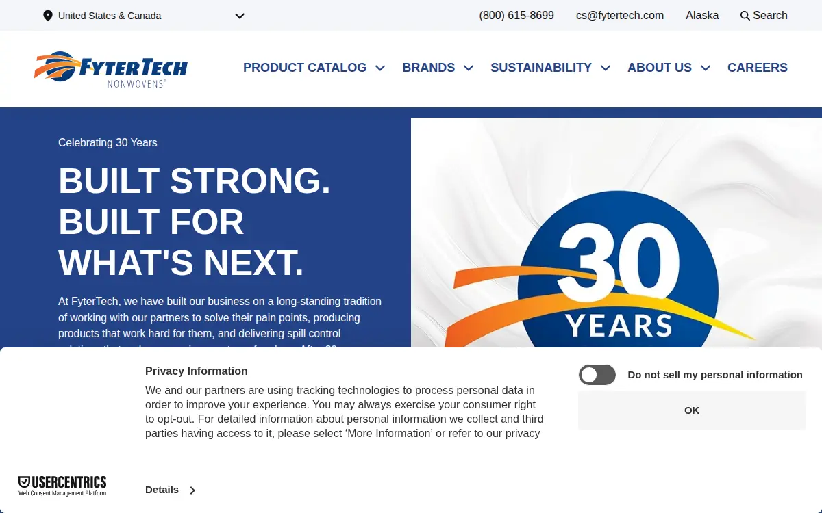 Homepage of Fytertech International Corporation