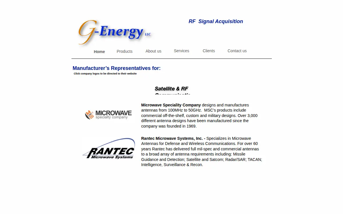 Homepage of G-energy LLC