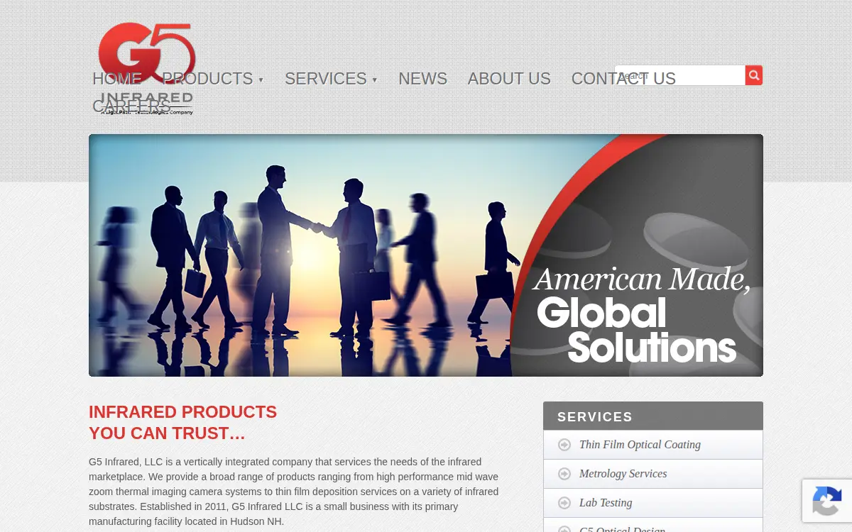 Homepage of G5 Infrared, LLC