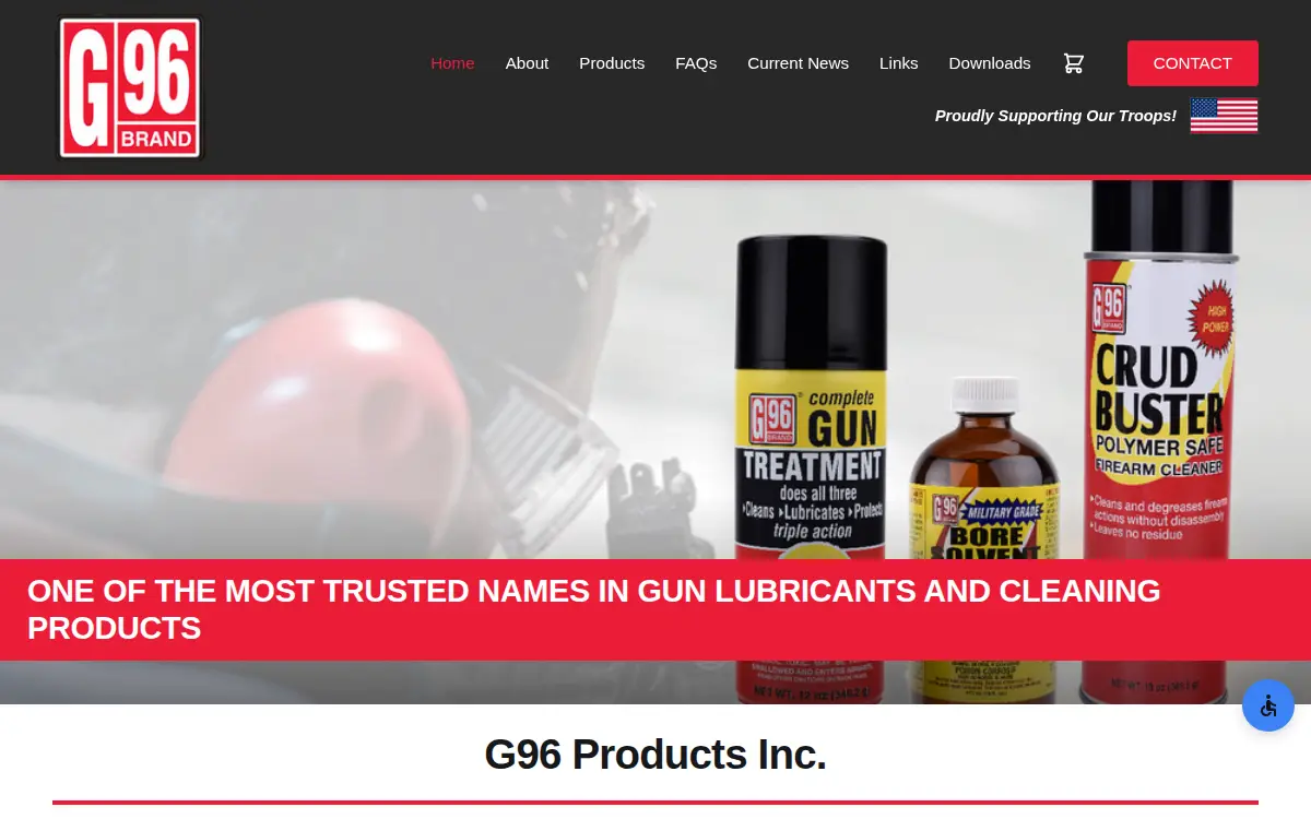 Homepage of G96 Products INC.