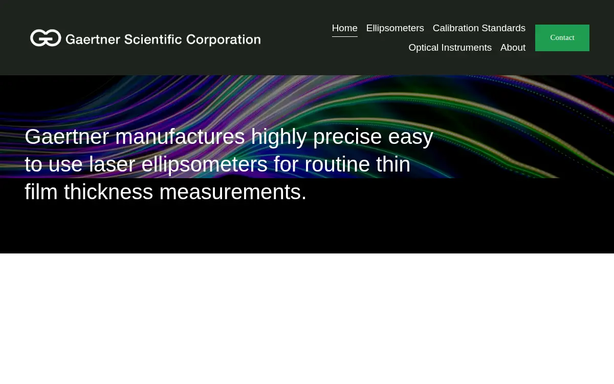 Homepage of Gaertner Scientific Corporation