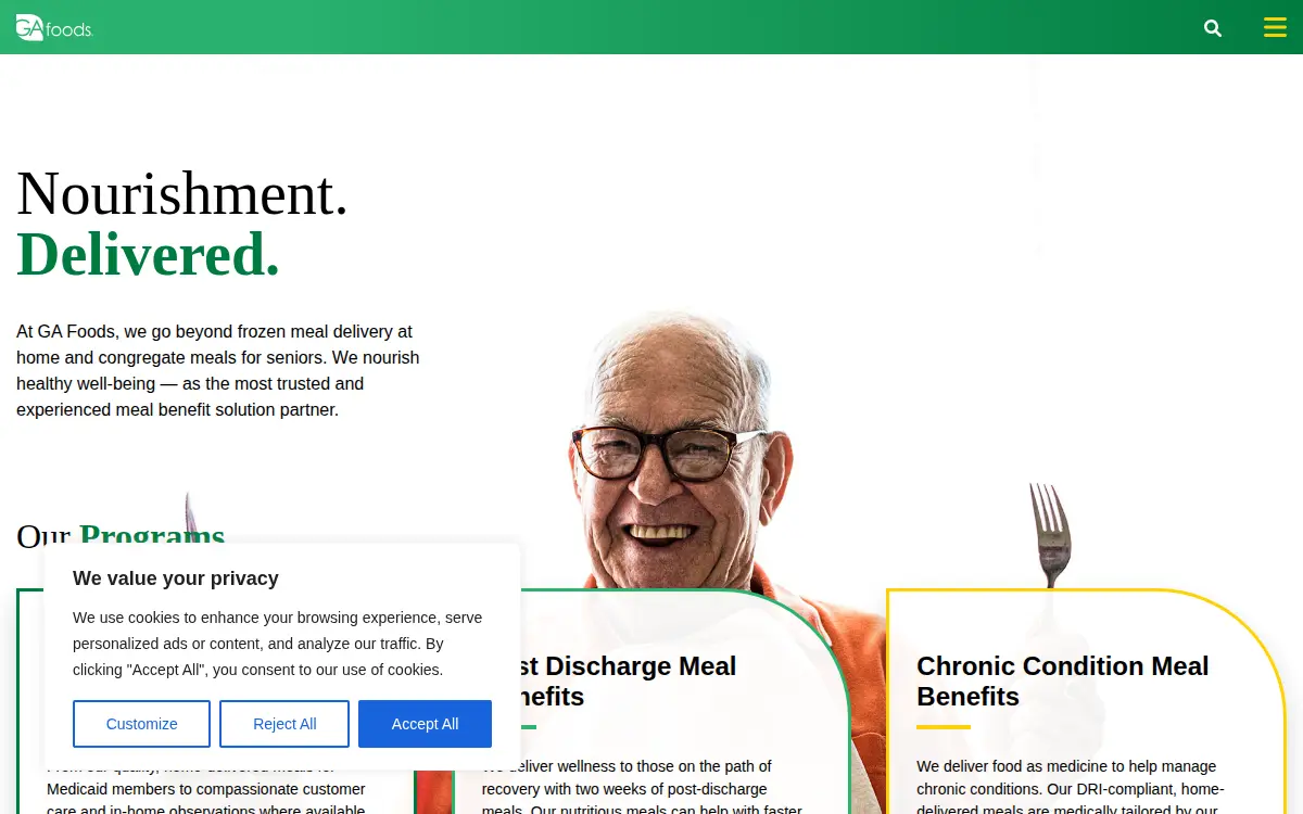 Homepage of G.a. Food Services of Pinellas County, LLC