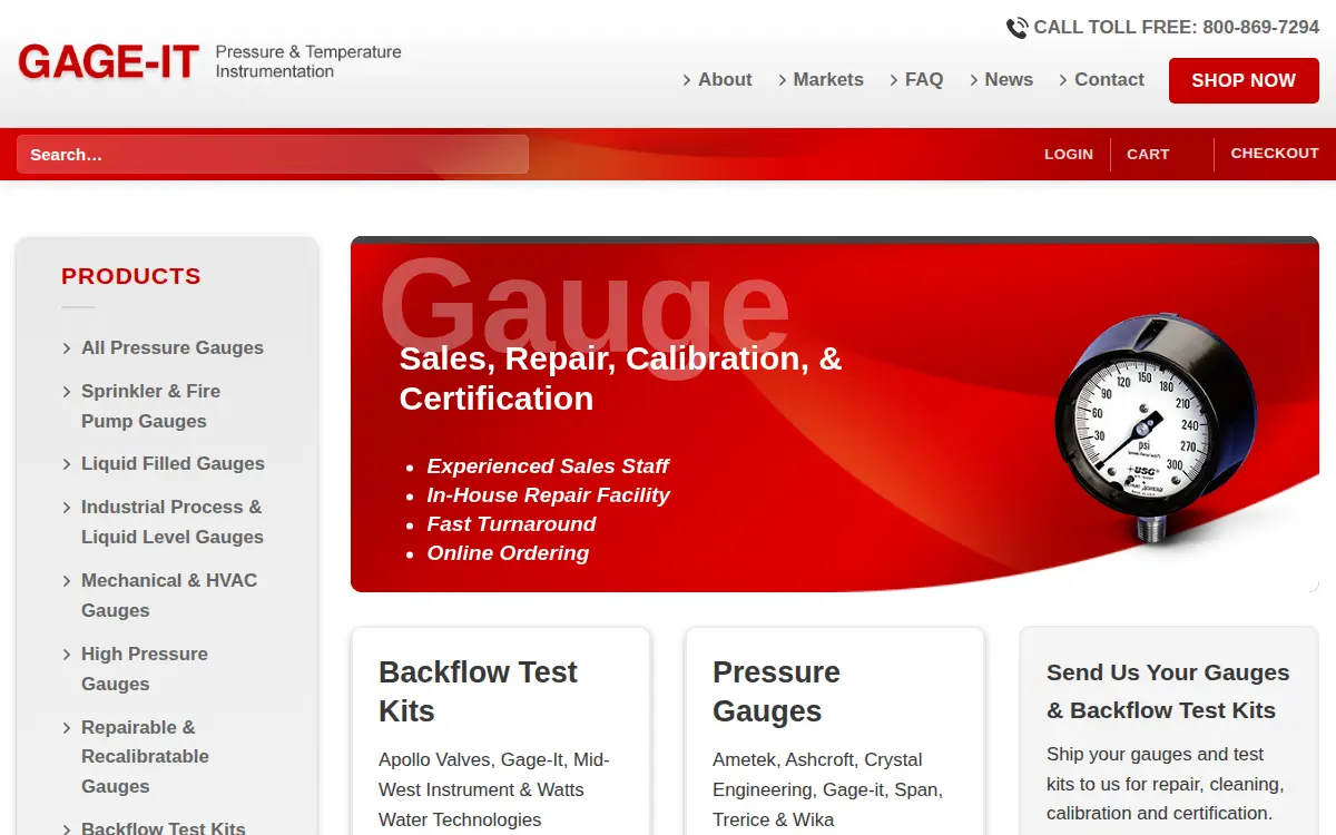 Homepage of Gage-it INC
