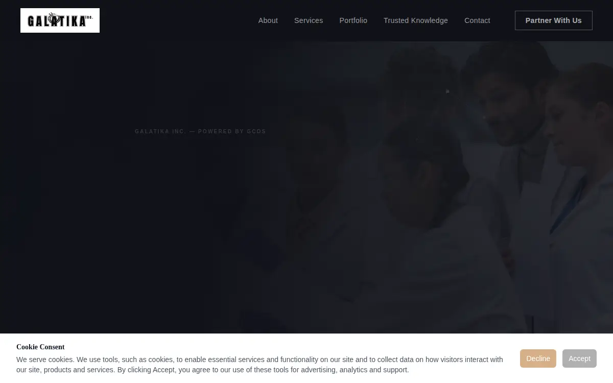 Homepage of Galatika INC.