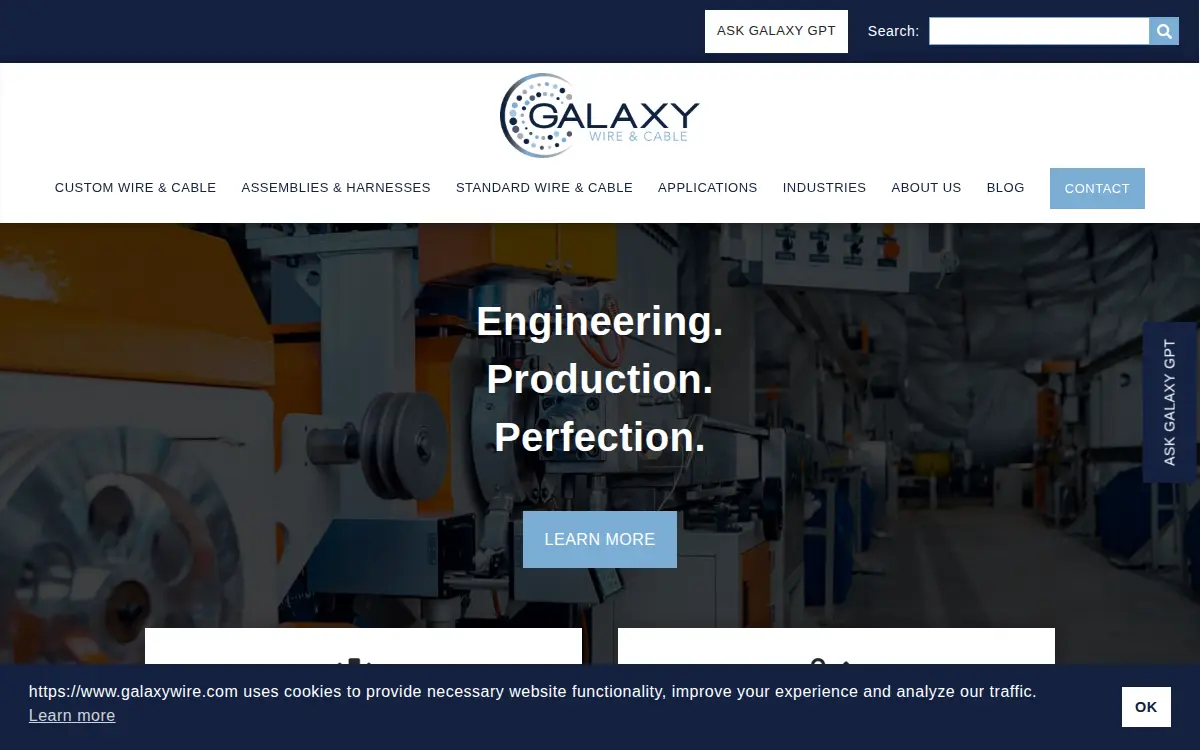 Homepage of Galaxy Wire & Cable INC