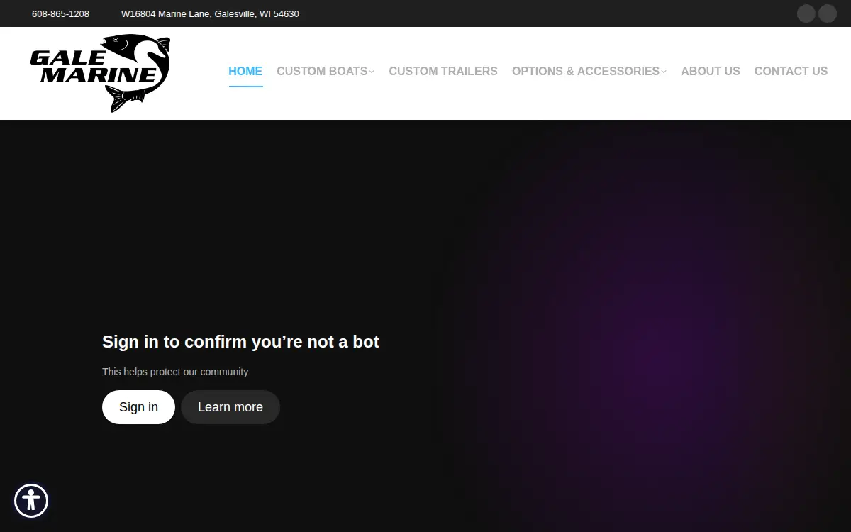 Homepage of Gale Marine LLC