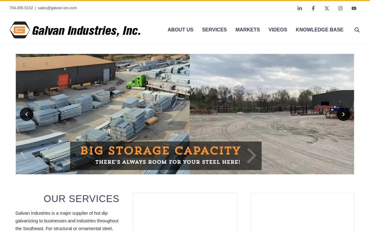 Homepage of Galvan Industries INC