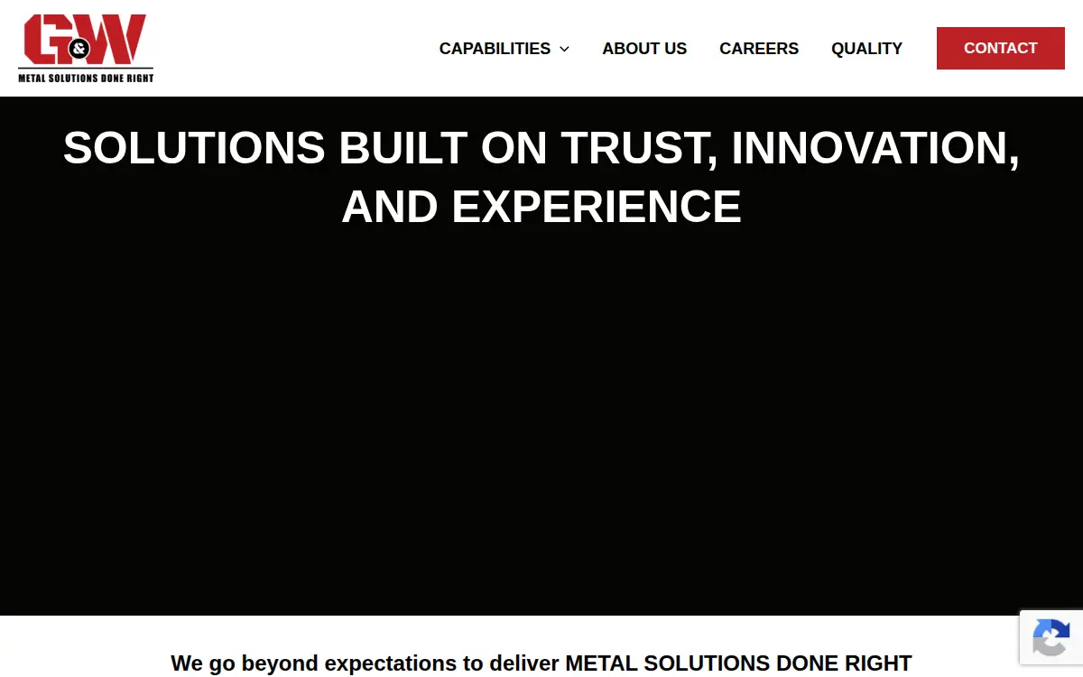 Homepage of G & W Products LLC