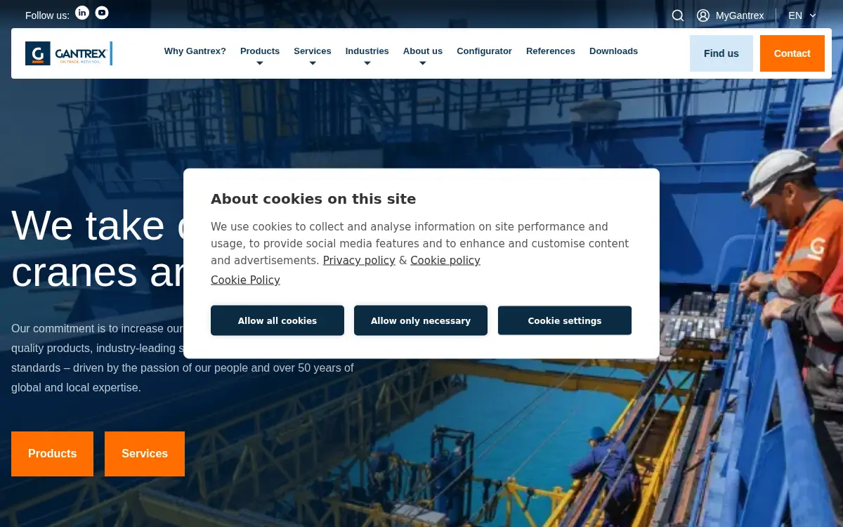 Homepage of Gantrex, INC