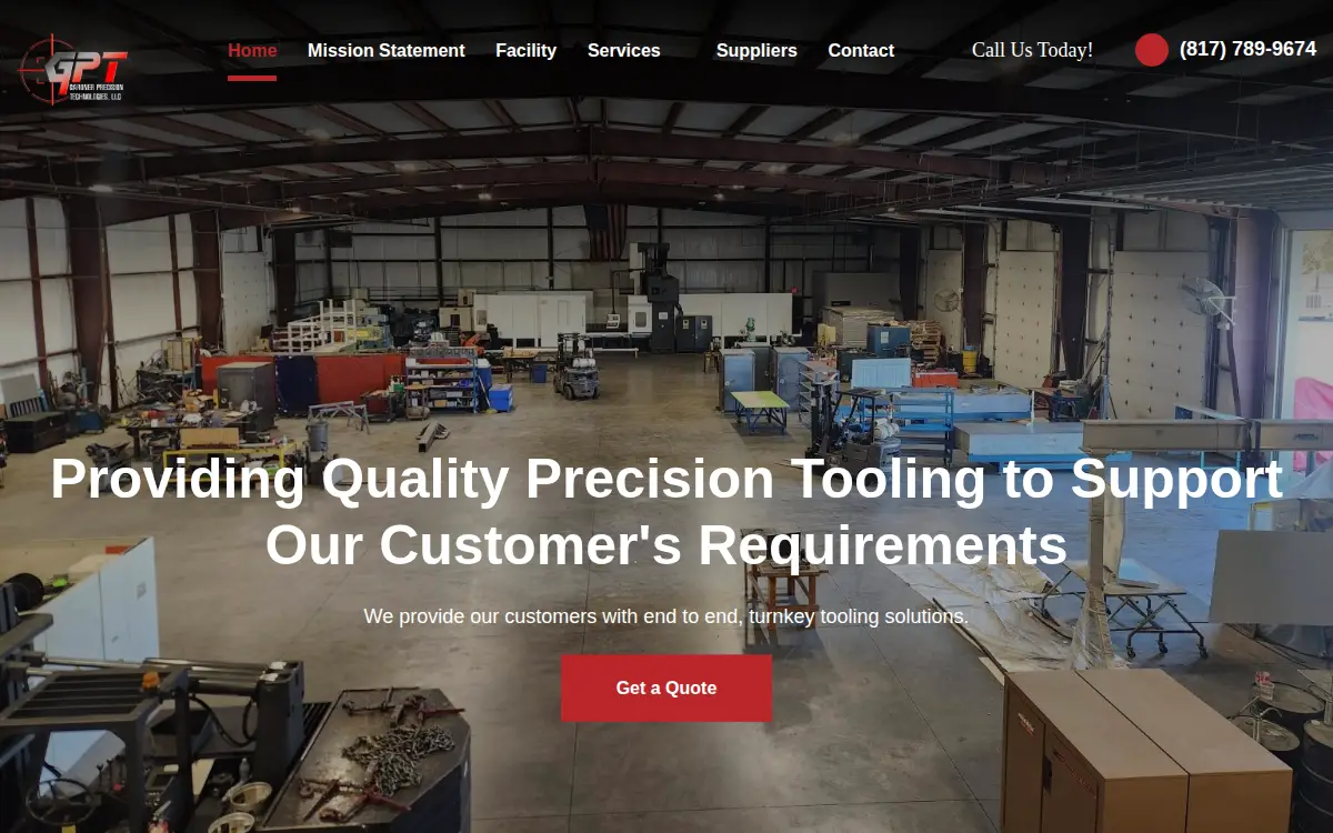 Homepage of Gardner Precision Technologies LLC