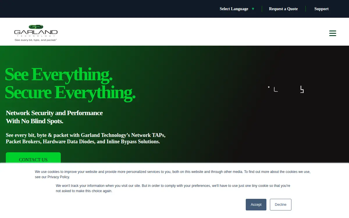 Homepage of Garland Technology LLC